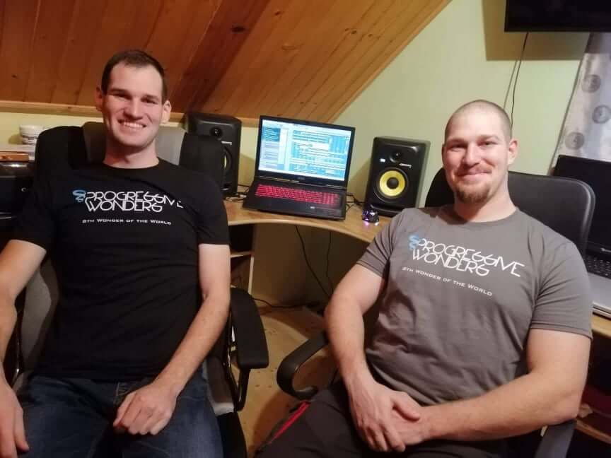 M & L in the studio